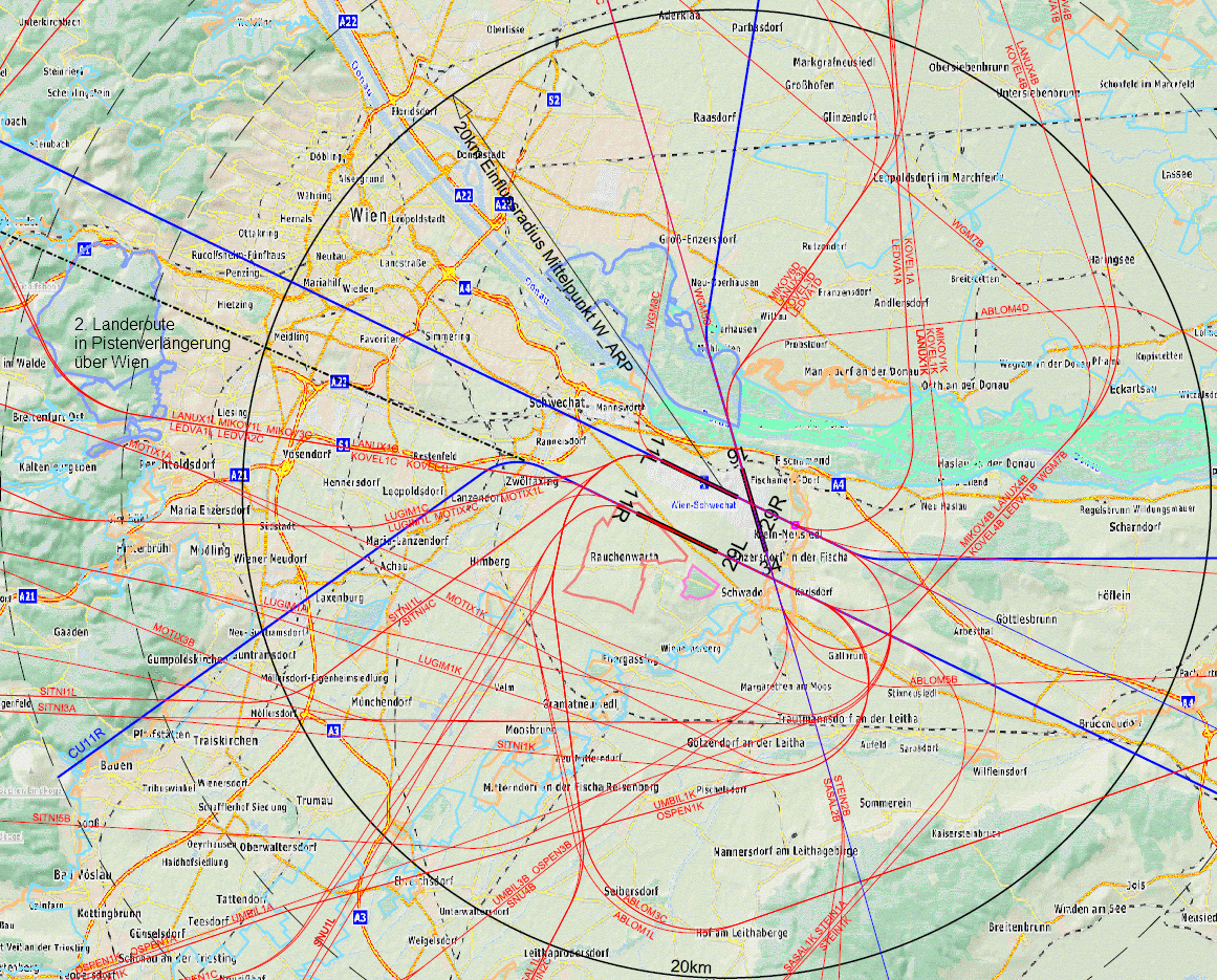 Zum Download des Orignaldokuments (7MB!) in die Grafik klicken 3. Piste und neue Flugroute zielen auf Liesing