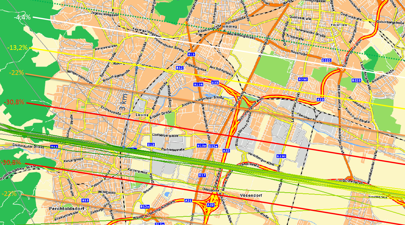 Immobilienentwertung durch die Abflugroute Liesing bei Genehmigung einer 3. Piste