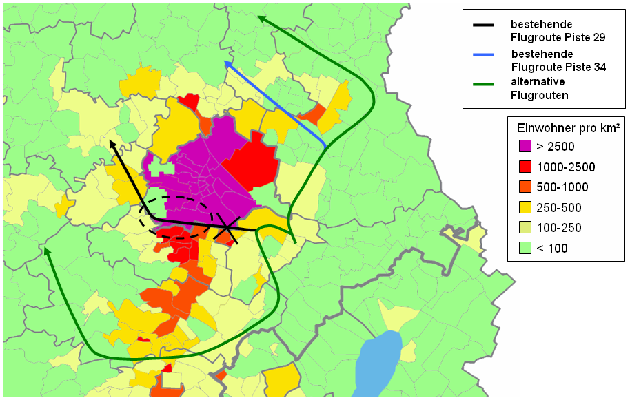 Flugrouten nach Nordwesten