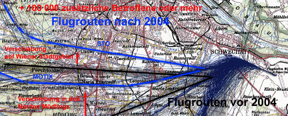 Flugroutenverschiebung nach Liesing 2004