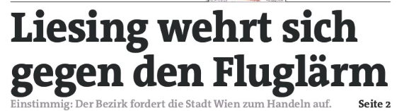 Liesing wehrt sich weiter gegen den Fluglärm