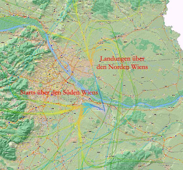 Nordwind, Starts und Landungen in die falsche Richtung, massive Belastung Wiens